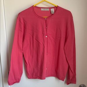 Carolyn Taylor Rose-Red Button Front Cardigan
